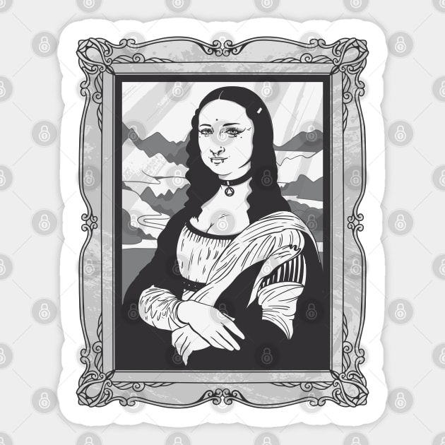 GOTHIC MONA LISA Sticker by Bombastik